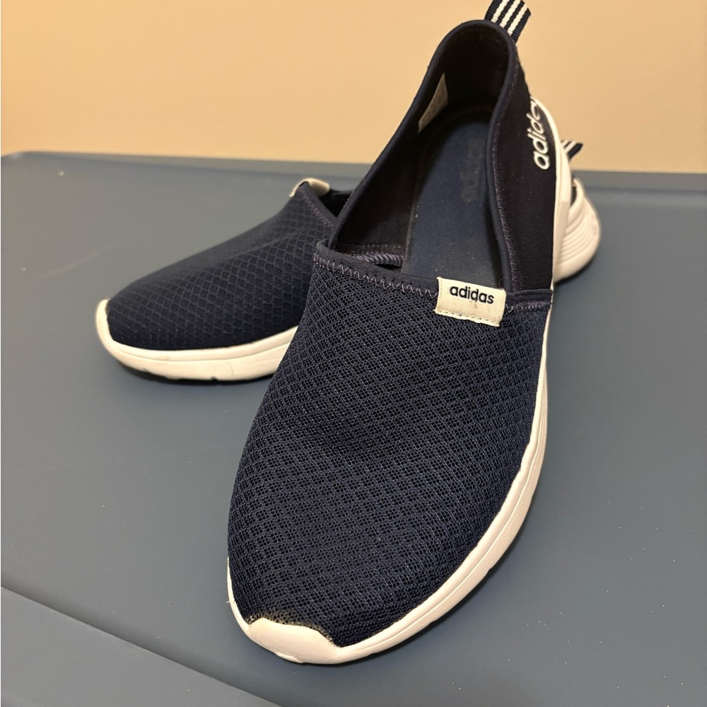 adidas Slip-On Mesh Sneaker in Navy and White